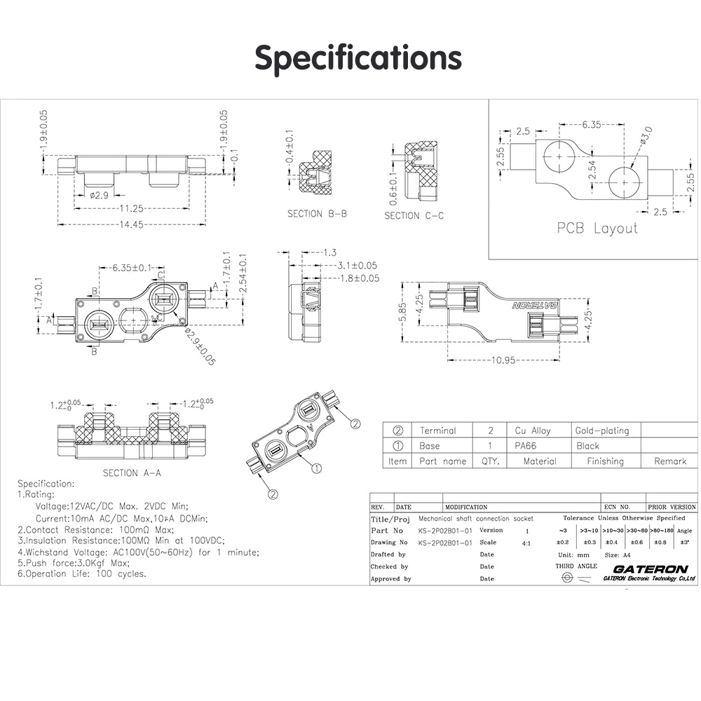 Gateron Mechanical Keyboard Hot Swap PCB Sockets