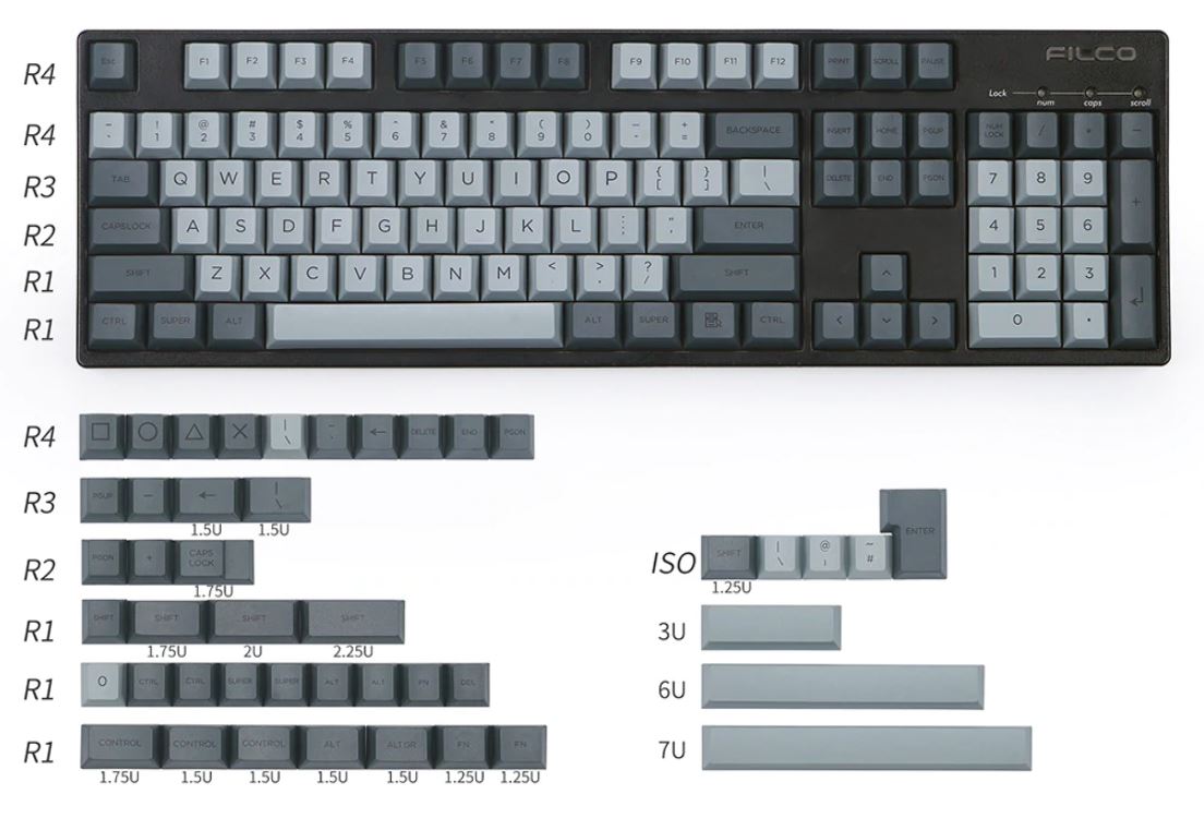 Cement Grey PBT Dye-Sub Keycaps Set - Thumbnail 5